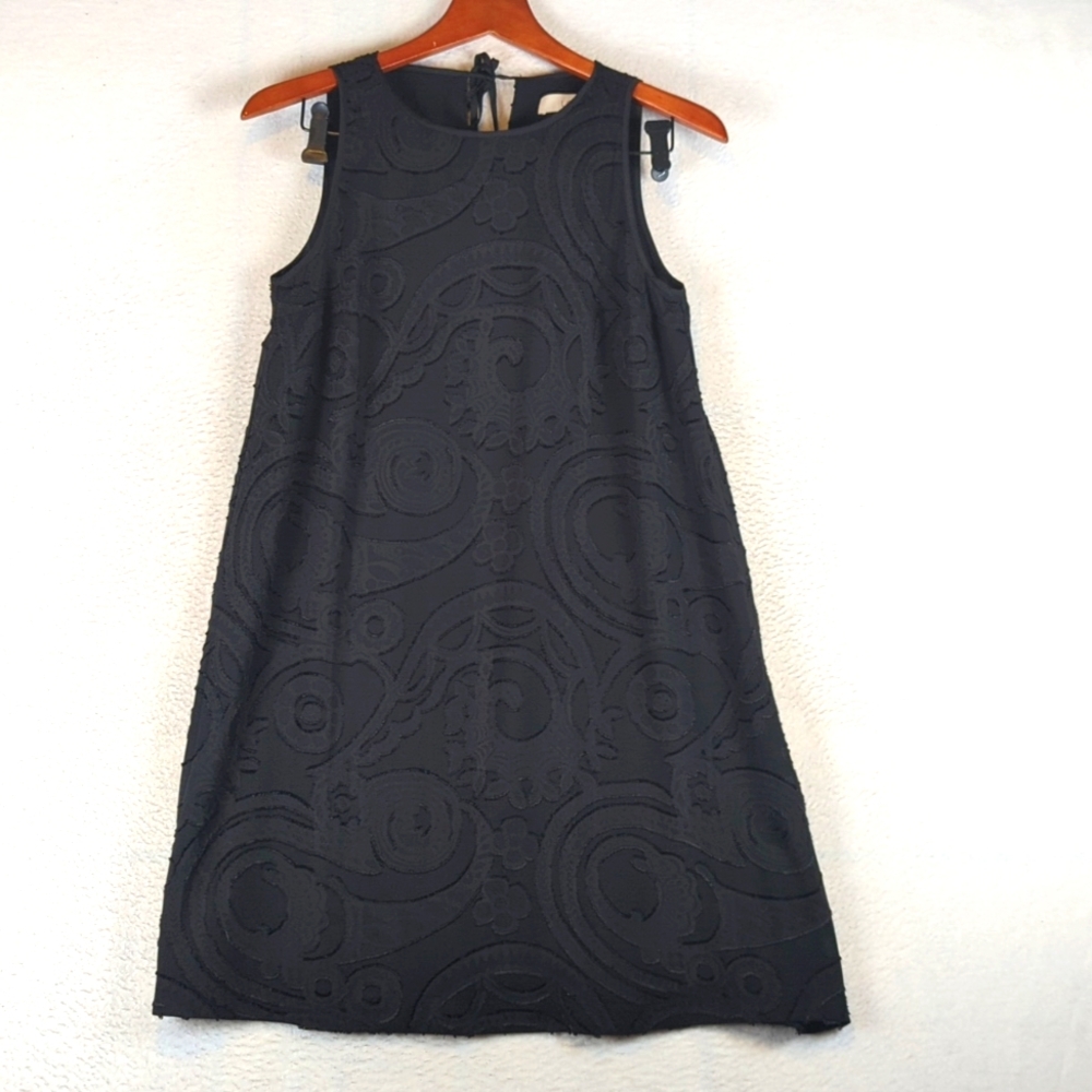 LOFT Womens Black Textured Patterned Sleeveless Formal Mini Dress Size 0